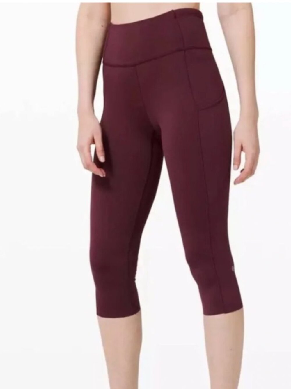 Lululemon Fast and Free High-Rise Crop 19" with Pockets in Cassis - Size 6